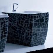 Bidet stojaci Olympic s čierno-bielym dekorom