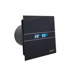 E-100 GBTH kúpeľňový ventilátor axiálny s automatom, 8W, potrubie 100mm, čierná