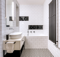 Retro kúpeľňa BLACK & WHITE - realizace