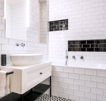 Retro kúpeľňa BLACK & WHITE - realizace