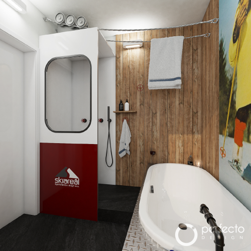 Moderní koupelna MONKEY - Pohled na sprchový kout
