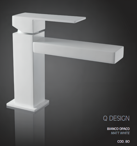 Standing washbasin faucet | lever | low | 125 | white mattte | Q-DESIGN