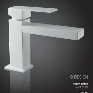 Q-DESIGN basin faucet without handle hole | stand lever | low | 138 mm | white mattte