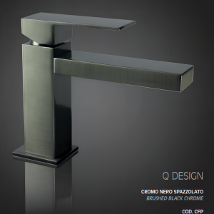 Q-DESIGN basin faucet without handle hole | stand lever | low | 138 mm | chrome black ground