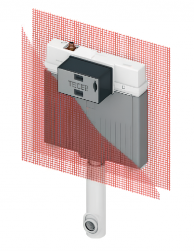TECEbox nádržka-obezdění, pro stojící toaletu | ovládání zepředu | 8cm