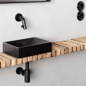 Vessel or wall-mounted sink VALE 280 x 190 x 70 | black