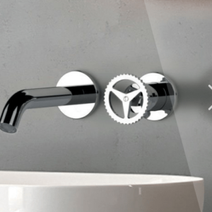 Wash basin faucets wall concealed | 165 | lever | gold mattte | CHRONO