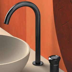 Standing washbasin faucet | two -elementary | lever | L | chrome black ground polished matte | ELEMENT