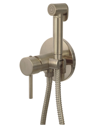 Bidet faucet | with bidet spray | podomítková | oval | brushed nickel gloss | X STYLE