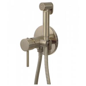 Bidet faucet | with bidet spray | podomítková | oval | brushed nickel gloss | X STYLE