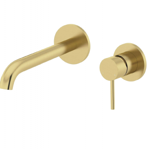 Wash basin faucets wall concealed | lever | gold mattte | X STYLE