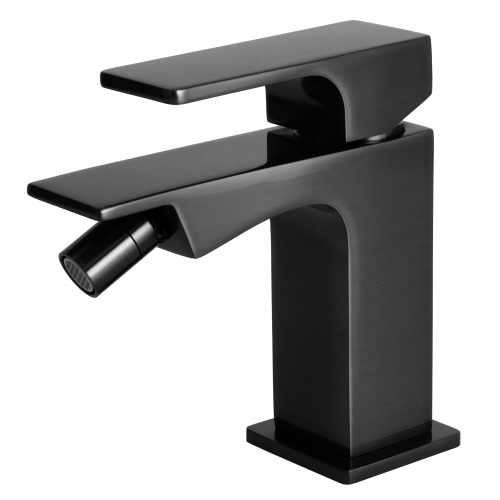 Stand-mounted bidet faucet | lever | chrome black ground polished matte | ABSOLUTE