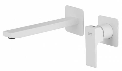 Wash basin faucets wall concealed | 190 | lever | white mattte | ABSOLUTE