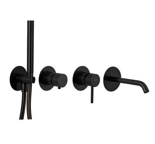 Bathtub faucet fixtures wall concealed | two-way | lever | black mattte | X STYLE | upper part