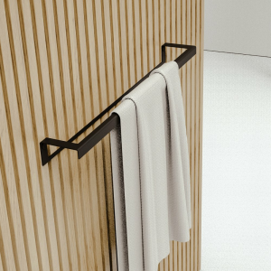 Kovový držák na ručníky jednoduchý | Lugano | M | černý