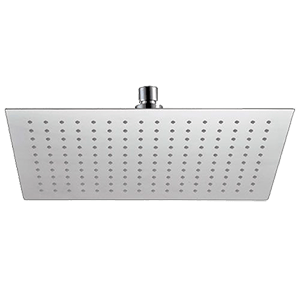 Showerhead SoffiSlim SQ | wall mounted | 330 x 220 mm | polished inox | black mattte