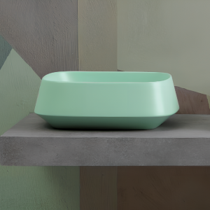 Umývadlo TAO | 520 x 420 x 180 mm | na dosku | obdĺžnikový so zaoblenými hranami | Aloe mat