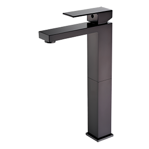 Sink faucet CUBE upright lever mixer, high | black mattte