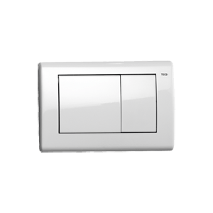 WC push plate module Planus dual-action, made of slightly matte, white plastic