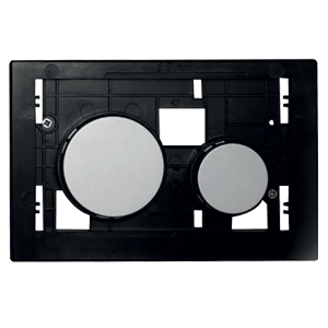 WC push plate module Loop with buttons of brushed chrome without a plate