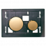 WC push plate module Loop with gold plastic buttons without a plate