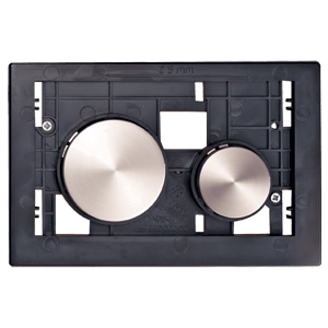 WC push plate module Loop with brushed steel buttons without a plate