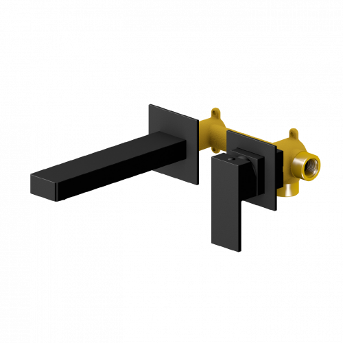 Wash basin faucets wall concealed | two -elementary | black mattte | CUBE