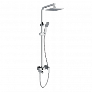 Shower set for bathtub | wall mounted sets lever | with head 200x200 | chrome gloss | CUBE