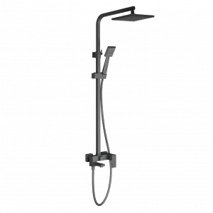 Shower set for bathtub | wall mounted sets lever | with head 200x200 | black mattte | CUBE