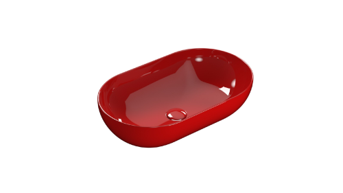 Countertop washbasin T-EDGE | 600x360x160 | Pompeian Red gloss