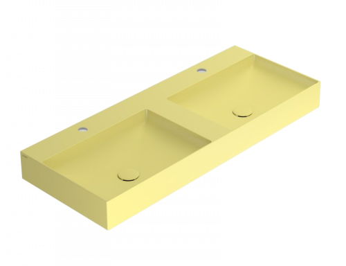 Dvojumývadlo T-EDGE | 1200 x 470 x 120 | na dosku alebo závesné | horčicovo žltá mat