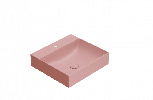 Umývadlo T-EDGE | 500x470x120 | bez otvoru pro baterii | ružová mat