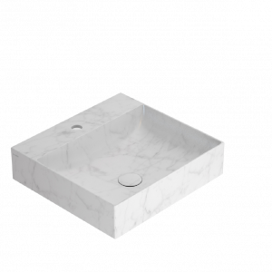 Umývadlo T-EDGE | 500x470x120 | bez otvoru pro baterii | Carrarský mramor mat