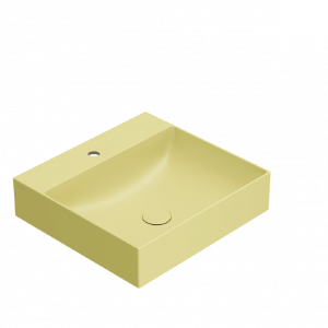 Umývadlo T-EDGE | 500x470x120 | bez otvoru pro baterii | horčicovo žltá mat