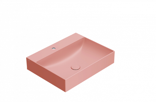 Umývadlo T-EDGE | 600x470x120 | bez otvoru pre batériu | ružová mat