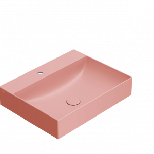 Umývadlo T-EDGE | 600x470x120 | bez otvoru pre batériu | ružová mat