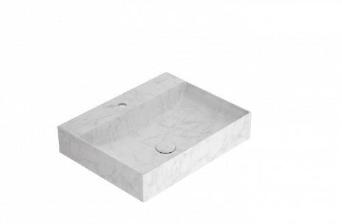 Umývadlo T-EDGE | 600x470x120 | Carrarský mramor mat