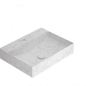 Umývadlo T-EDGE | 600x470x120 | bez otvoru pre batériu | Carrarský mramor mat