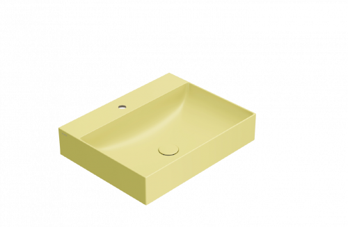 Umývadlo T-EDGE | 600x470x120 | bez otvoru pre batériu | horčicovo žltá mat