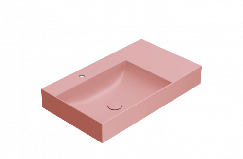 Umývadlo T-EDGE | 800x470x120 | s otvorem pre baterii | ružová mat