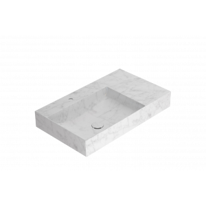Umývadlo T-EDGE | 800x470x120 | s otvorem pre baterii | Carrarský mramor mat
