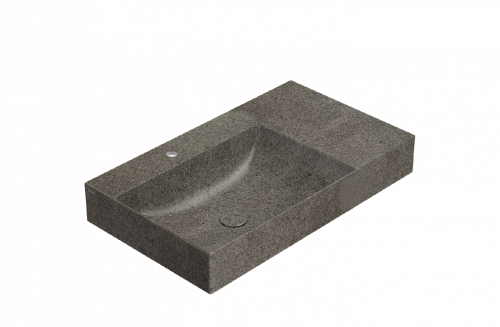 Umývadlo T-EDGE | 800x470x120 | s otvorem pre baterii | Peperino Grigio mat