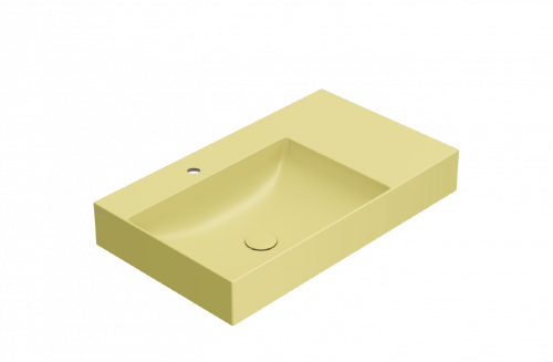 Umývadlo T-EDGE | 800x470x120 | s otvorem pre baterii | horčicovo žltá mat