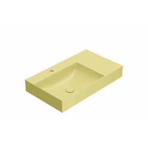 Umývadlo T-EDGE | 800x470x120 | s otvorem pre baterii | horčicovo žltá mat
