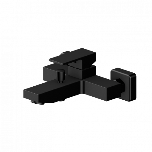 Wall-mounted bath mixer | lever | black mattte | CUBE