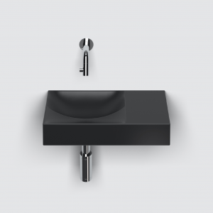 Vessel or wall-mounted sink VALE 380 x 190 x 70 | black