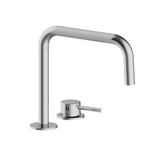 Standing washbasin faucet | two -elementary | knurled lever | 310 | chrome gloss | CURVY