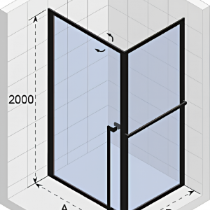 GD201 | Sprchová zástěna - rohová | LUCID | 800 x 1000 mm | černá mat