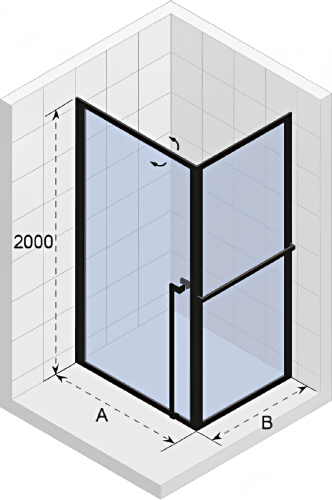GD201 | Sprchová zástěna - rohová | LUCID | 900 x 800 mm | černá mat