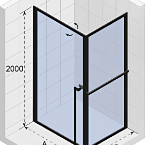GD201 | Sprchová zástěna - rohová | LUCID | 900 x 900 mm | černá mat